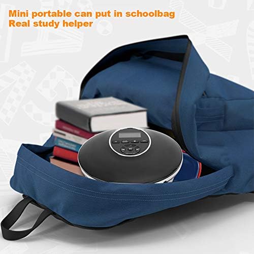 Tomantery Taşınabilir CD Çalar, Samimi Güvenlik Kilidi Tasarlanmış Yuvarlak Tasarlanmış Taşınabilir Kompakt CD Çalar Yoga için
