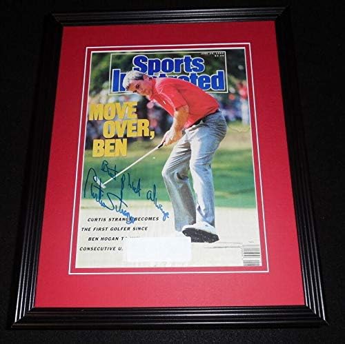Curtis Strange İmzalı Çerçeveli 1989 Sports Illustrated Dergi Kapağı Ekranı-İmzalı Golf Dergileri