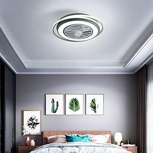 wduuıı Modern Led tavan ışıkları ile Fan ile Uyumlu Oturma Odası Yatak Odası Çalışma Odası Tavan Lambası Dia550mm Yeşil Veya