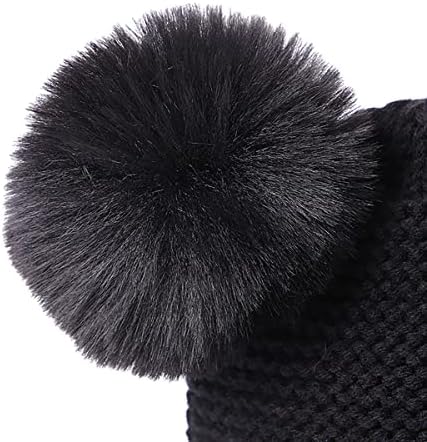 LKXHarleya Bebek Yürüyor Pom Pom Örme Bere Bebek Kış Sıcak Şapka Eşarp Eldiven Set