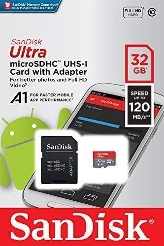 Ultra 32GB microSDHC, SanFlash ve SanDisk tarafından Doğrulanan Garmin 55 Plus için Çalışır (A1/C10/U1/8k / 120MBs)