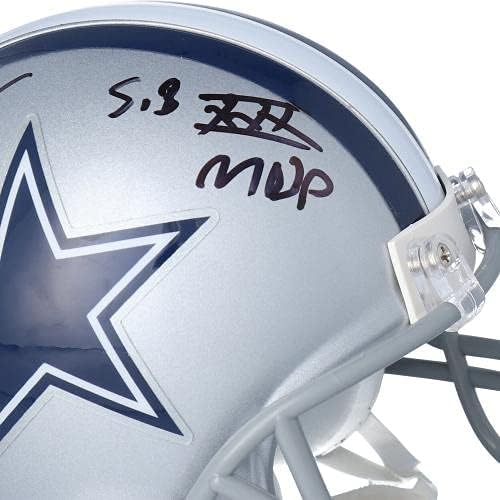 Larry Brown Dallas Cowboys İmzalı Riddell VSR4 Mini Kask SB XXX MVP Yazılı-İmzalı NFL Mini Kasklar