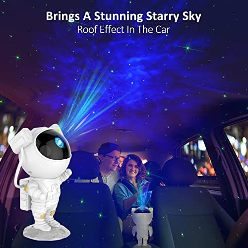 Zamanlayıcı, Uzaktan Kumanda ve 360°Ayarlanabilir Tasarıma Sahip Çocuk Yıldız Projektör Gece Lambası, Astronot Bulutsusu Galaksi