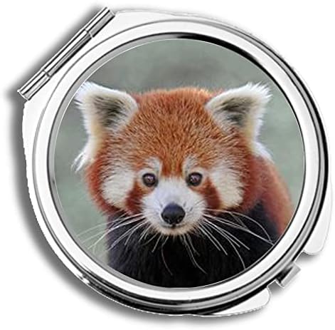Metalden Yapılmış Güzel Kozmetik Ayna Kırmızı Panda'ya Sahiptir