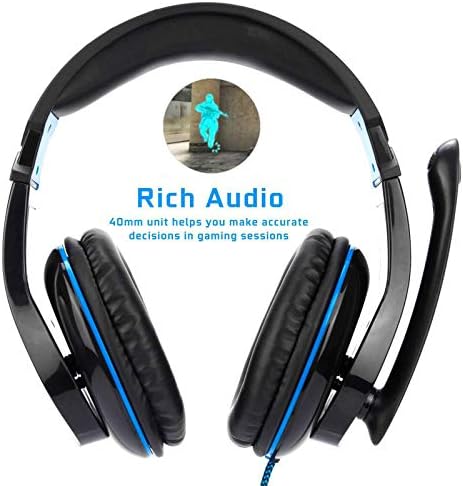 ASYHWZ Kulaklıklar 3.5 mm oyun kulaklığı Aşırı Kulak Kulaklıklar Stereo Müzik Kulaklık Ayarlanabilir Mikrofon ile Bilgisayar