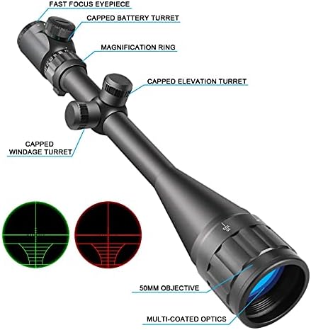 Beileshi 6-24X50 AOEG Optik Avcılık Tüfek Kapsam Taktik M-LOK Bipod ile 7.5-9 İnç