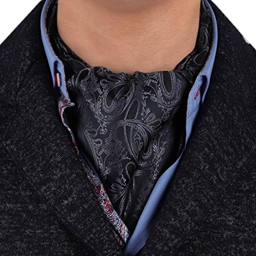 Epoınt erkek Moda Klasik Paisley Cravat İpek Ascot Kravat Mendil Seti, Kutu Seti İle