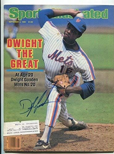 Dwight Doc Gooden, Sports Illustrated 9/2/85 Auto'yu B & E Hologram İmzalı MLB Dergileriyle İmzaladı