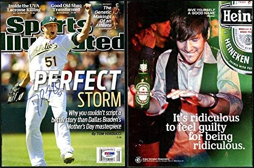 Dallas Braden, Sports Illustrated Mag Oakland A'nın PSA/DNA İMZALI İmzalı MLB Dergilerini imzaladı