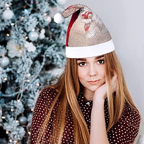 SnowUnisex Yetişkin Noel şapka, Noel hediyesi; Pullu Noel şapka, tatil şapka; Parti hediyeler