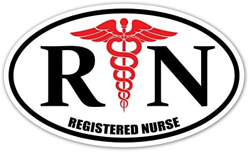 RN Kayıtlı Hemşire LPN BSN Kırmızı Caduceus Personel Hermes Hediye Hemşire için 3 M Vinil Çıkartması Tampon Sticker 3x5 inç