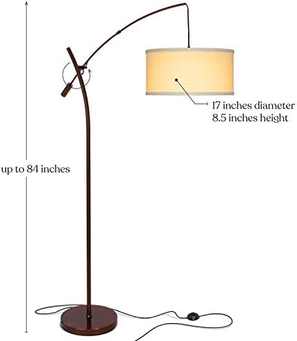 Brightech Grayson - Oturma Odası için Modern Ark Zemin Lambası-Üzerine Asmak için Kanepenin Arkasından Ulaşan Çağdaş, Uzun