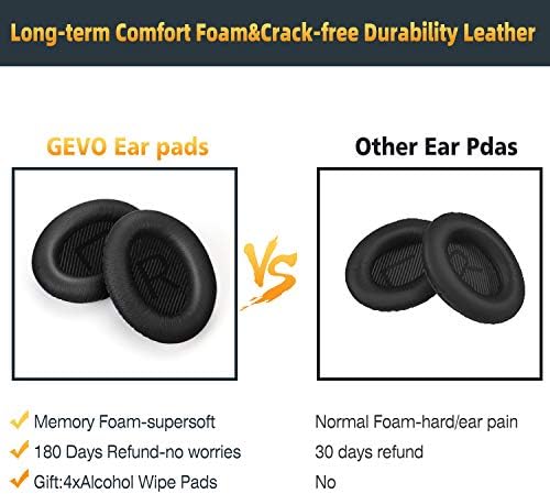 GEVO tarafından yapılan Bose QC35 & QC35ıı Kulaklıklar için Premium Yedek Kulak Pedleri - Rahat Adaptif Bellek Köpüğü ve Ekstra