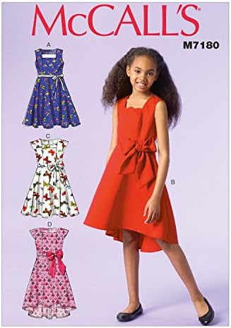 Mccall's Patterns M7180 Çocuk / Kız Çocuk Elbiseleri Dikiş Şablonu, CCE (3-4-5-6)