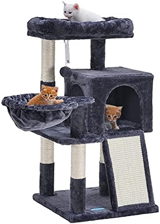 YANGYUET Kedi Ağacı Kedi Tırmanma Çerçevesi, Sisal Tırmalama Direkleri ile Kedi Ağacı, Tırmalama Tahtası ile Kedi Kulesi, Sepetli