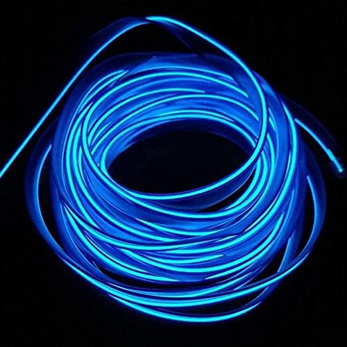 Neon floresan lamba Parlayan Şerit El Tel Halat Otomotiv Araç İç Panel Boşluk Dekoratif Araç Çakmak (Mavi, 5 m / 16.4 ft)