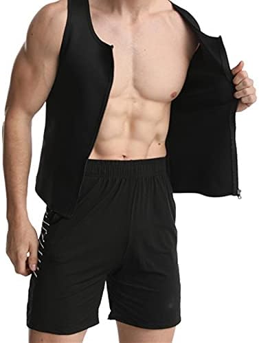 ChyJoey erkek Sıkı Sauna Takım Elbise-Kolsuz, Ter Sıkıştırma Gömlek Karın Kontrol Shapewear Yelek için Spor Spor