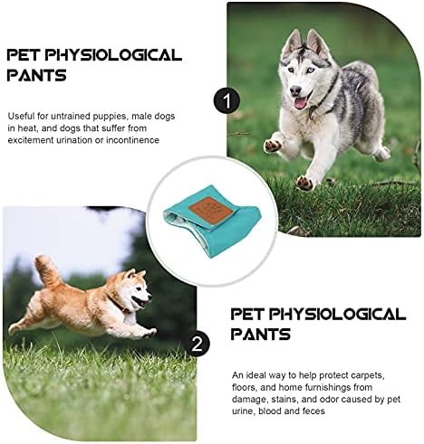 Pet Köpek Yavru Bezi Sıhhi Fizyolojik Pantolon Yıkanabilir Erkek Köpek Şort Külot Menstruasyon Iç Çamaşırı Boyut S (Yeşil)