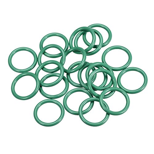 uxcell Flor Kauçuk O-Ringler, 17mm OD 10.8 mm KIMLIK 3.1 mm Genişlik FKM Mühür Conta için Makine Sıhhi Tesisat, yeşil, 20 paketi