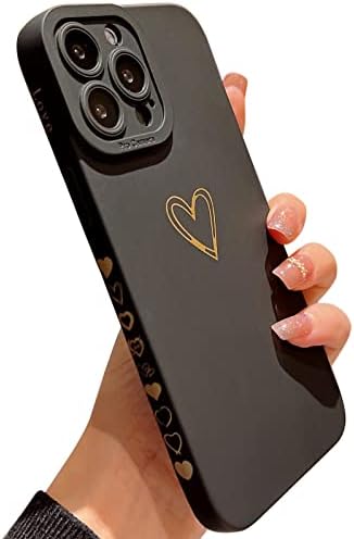 ıphone 13 için Qokey Pro Max Durumda (2021 6.7), yan ve Arka Sevimli Kaplama Aşk Kalp Anti-Sonbahar Lens ile Kameralar Kapak