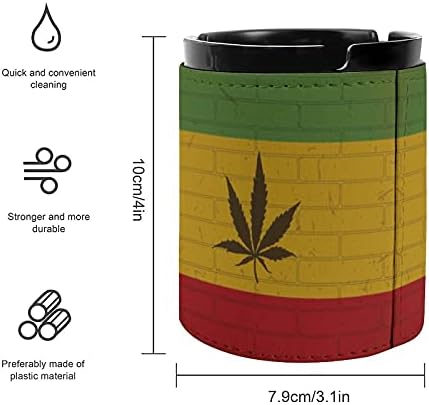 Rastafarian Duvar Bayrağı üzerinde kenevir Yaprağı Deri Puro Kül Tablaları Kül Tablası Özel Içen Tutucu Yuvarlak Kılıf