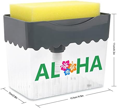 Aloha Hawaiian Çiçek bulaşık sabunluk Yıkama Sıvı Pompası ıle Sünger Tutucu Temizleme Araçları saklama kutusu