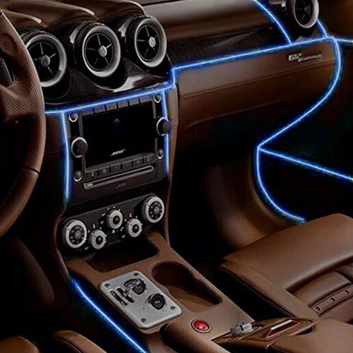 Araç iç ışık şeridi, 12 V Neon Atmosfer parlayan Strobing elektrolüminesan ışık parlayan EL tel kablo için araba kapı / Konsol