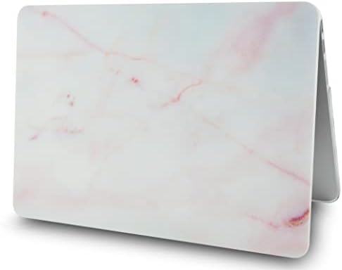LASSDOO MacBook Air 11 inç Kılıf Kapak ile Uyumlu A1465 A1370 Plastik Sert Kabuk + Kol (Pembe Mermer)