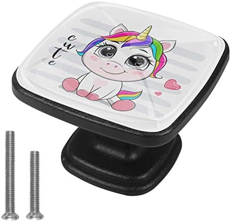 Lenergy Çekmece Kolları Sevimli Unicorn 01 Mobilya Kolları Cam Çekmece Çekme Topuzu Dolap Mutfak Kolu Çocuk yatak odası dolabı
