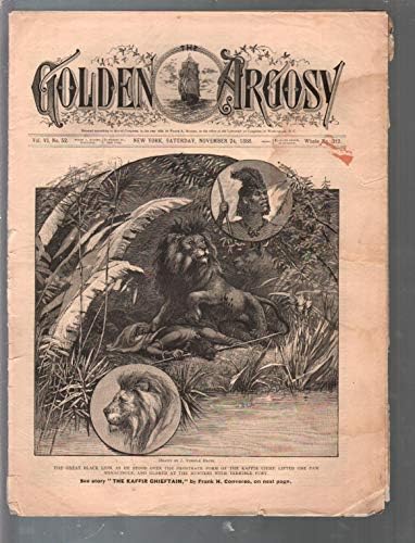 Altın Argosy 312 11/24/1888-Munsey - Argosy öncüsü-F. Converse-Aslan saldırısı-G / VG