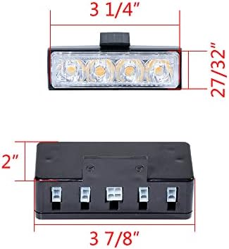 4 PCS Amber beyaz 4-LED yanıp sönen acil güverte Grille Strobe ışıklar Bar ile kontrol kutusu modu gösterir anahtarı kiti