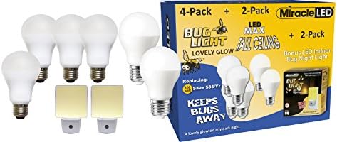 MiracleLED 604146 LED Ev Makyaj Aydınlatma Combo Paketi 4X Güzel Glow Bug ışık (8 Paket), Sarı / Beyaz