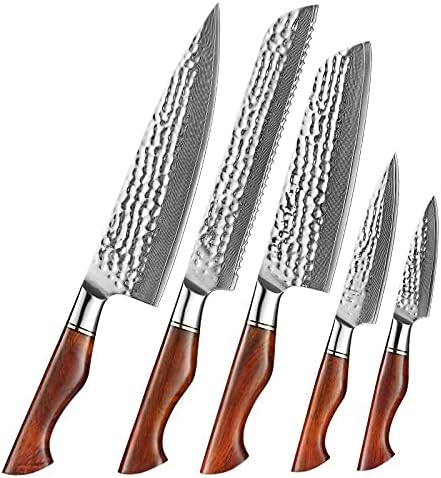 Bıçak Seti, 1-7 PC Bıçak Seti 73 Katmanlı Şam Toz Çelik mutfak gereçleri Aşçı Bıçaklar Şef Santoku Programı Soyma Ekmek Bıçaklar