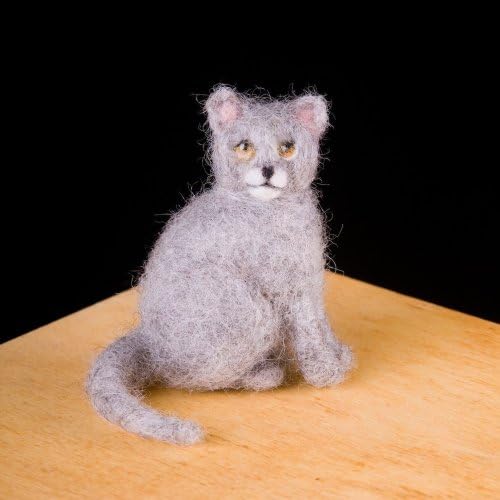 WoolPets Kitty Yün İğne Keçe Zanaat Kiti ABD'de üretilmiştir.