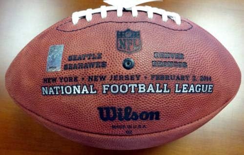 Russell Wilson İmzalı Super Bowl Deri Futbol Seattle Seahawks RW Holo Stok 72352-İmzalı Futbol Topları