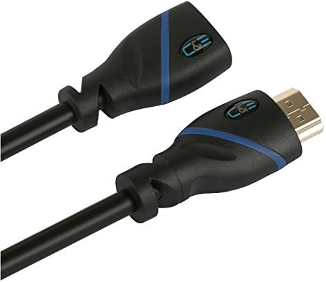 Ethernet ile 1.5 FT (0.4 M) Yüksek Hızlı HDMI Kablosu Erkek-Dişi Siyah (1.5 Feet / 0.4 Metre) 4K 30Hz, 3D, 1080p ve Ses Dönüş