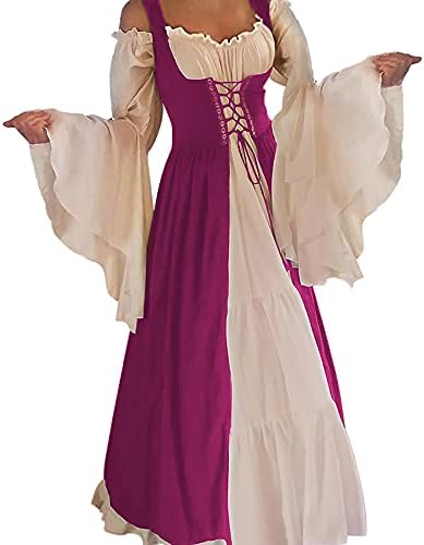 Abaowedding kadın Ortaçağ Rönesans Kostüm Cosplay Elbise Üzerinde