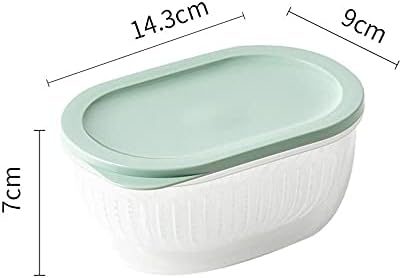 Taşınabilir saklama kutusu Kare Meyve Yıkama Plastik Sepet Mutfak Buzdolabı Stora Konteyner Ev Depolama Aracı (Yeşil)