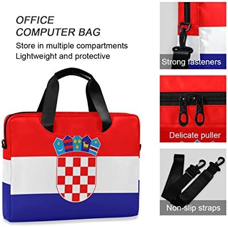15.6-İnç Dizüstü Bilgisayar ve Tablet Omuz Çantası Taşıma Çantası Hırvatistan Bayrağı