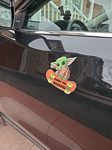 Süper Sevimli Bebek Yoda Sticker çıkartması arabalar için bebek Kız Erkek Bebek on Board Sticker arabalar için (Star Wars Metin)