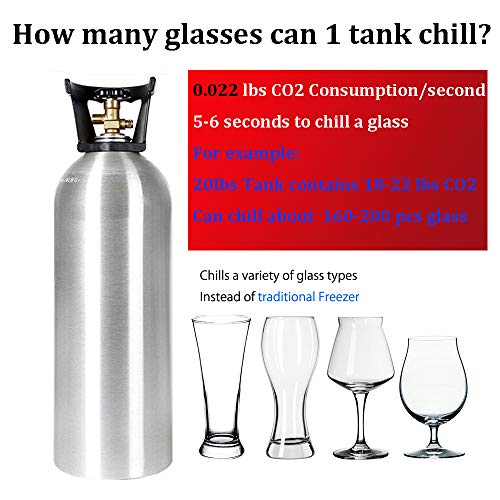 INNOVECO Cam Soğutucu-Bardak ve Bardaklar için CO2 Cam Buz Çözücü – Kokteyl, Bira, Karışık İçecekler, Şarap için Anında İçecek