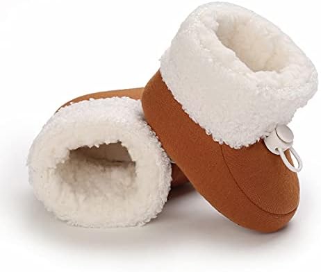 AMSDAMA Kız Bebek Ayakkabı Bebek Yumuşak ve hafif Pamuk taban Pamuk Peluş astar Kar Botları Daireler Yürümeye Başlayan