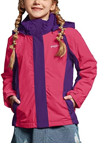 Kızın Su Geçirmez Kayak Ceket, Çocuklar Açık Snowboard rüzgar geçirmez Ceket, Polar Astarlı Kapüşonlu, sıcak Kış Kar Ceket