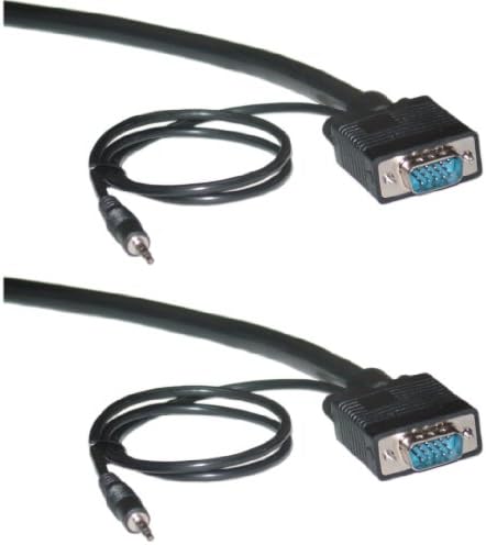 Offex OF-10H1-29103 3,5 mm Sesli 3 Ayaklı SVGA Kablosu, HD15 Erkek, Koaksiyel Yapı, Çift Korumalı, Siyah