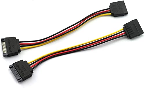 15Pin SATA Güç Kablosu Erkek Kadın 18AWG Seri ATA Sabit Disk PCIe Güç Dönüştürücü Kabloları 11.8 inç (30 cm), Siyah