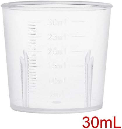 EuısdanAA Ölçüm Fincan 30 ml PP Plastik Mezun Beher Şeffaf Laboratuvar Mutfak Sıvılar için 20 adet (Vaso graduado de plástico