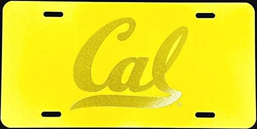 Kaliforniya Üniversitesi Berkley Cal Logosu Sarı Alüminyum Plaka üzerine Kazınmış Elmas