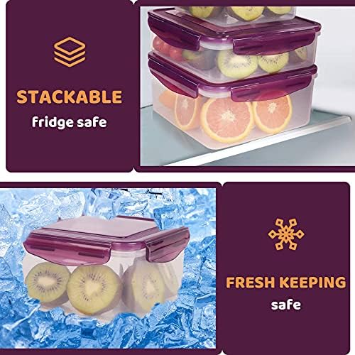TiEarn Plastice Saklama Kapları 1'li Paket - 4,8 Bardak - BPA İçermez - Buzdolabı için Sebze ve Meyve Saklama Kapları / Et,