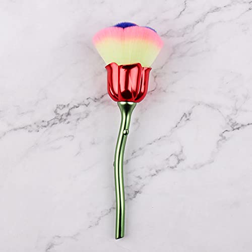AKOAK 1 Paket Gül Çiçek Tasarım Nail Art Temizleyici Fırça Çok Fonksiyonlu Allık Fırçası Pudra Fırçası, Güzellik Manikür Aracı