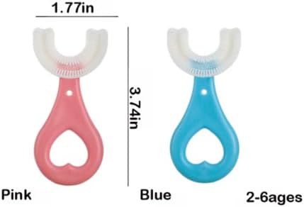 Çocuklar U Şekilli Diş Fırçası-360° Diş Temizleme Tasarımı-U-Şekilli Kıllara Sahip Manuel Diş Fırçası Gıda Sınıfı Silikon Diş